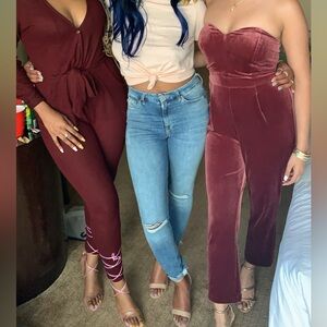 Express Strapless Velvet Dress - Deep Purple